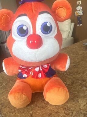 Funko Orange and White Clown Bear Plush with Polka-Dot Bow